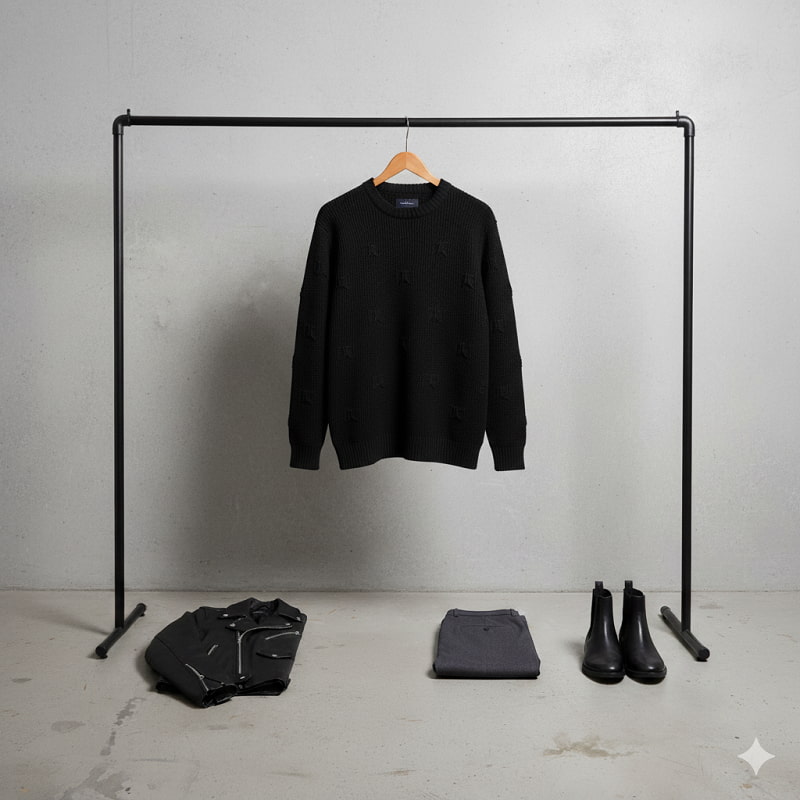 پلیور زاپ دار مشکی مردانه مدلDeta